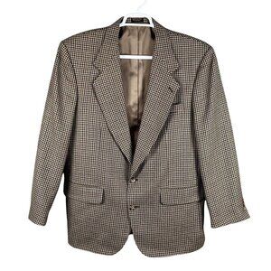Oscar De La Renta Mens 43R Houndstooth Wool Blazer Jacket Sportcoat Timeless